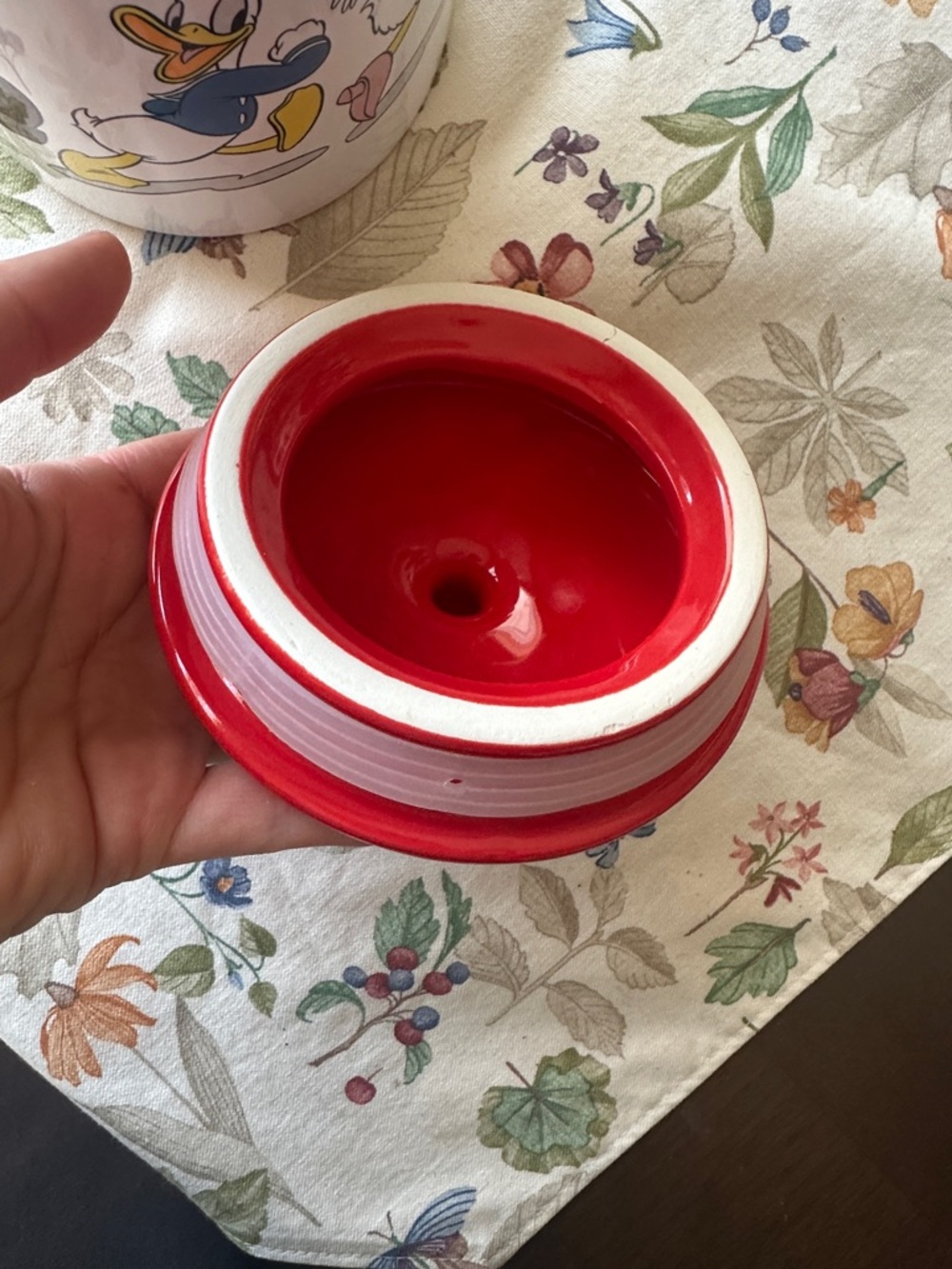 Mickey Mouse Ceramic Cookie Jar/Canister with Red Lid - Picture 6 of 9